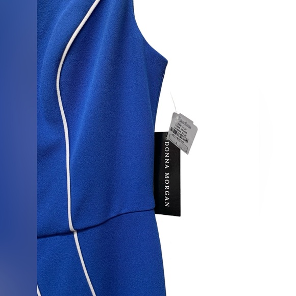 New! Donna Morgan blue piping sheath sleeveless dress, size 6 - Picture 4 of 9